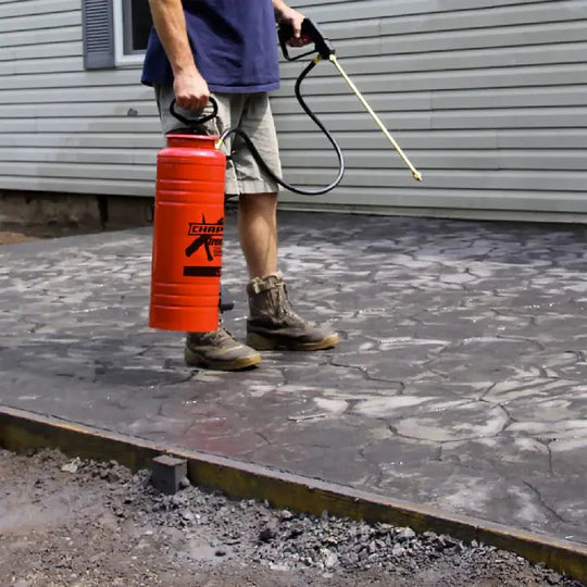 Concrete sprayer sealing pavers